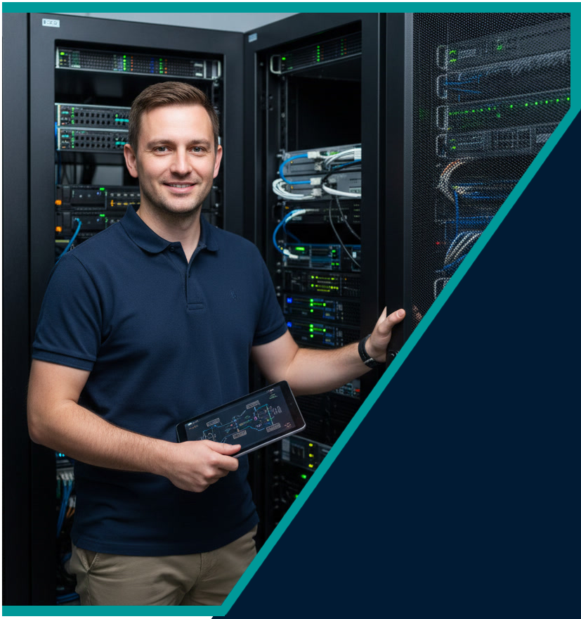 Technik MELLOW IT przy serwerach